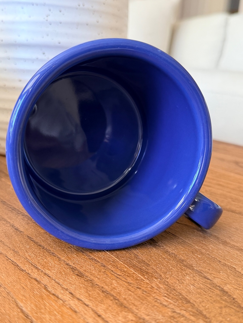 LONGABERGER Pottery Woven Traditions Cornflower Blue Large Vintage Mug EUC! - Picture 3 of 4
